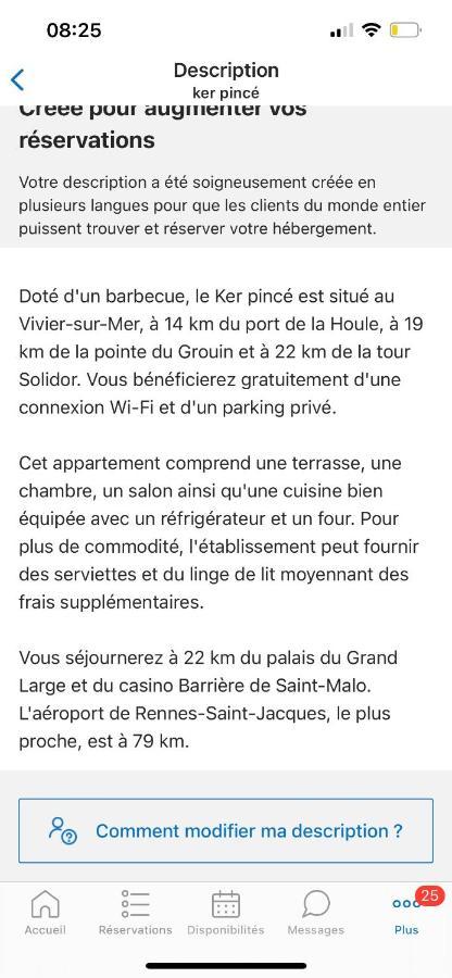 Apartamento ker pincé Le Vivier-sur-Mer Exterior foto